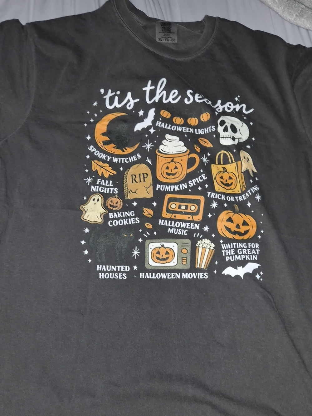 Comfort Colors Halloween Graphic Tee - Black Pumpkin Spice Design